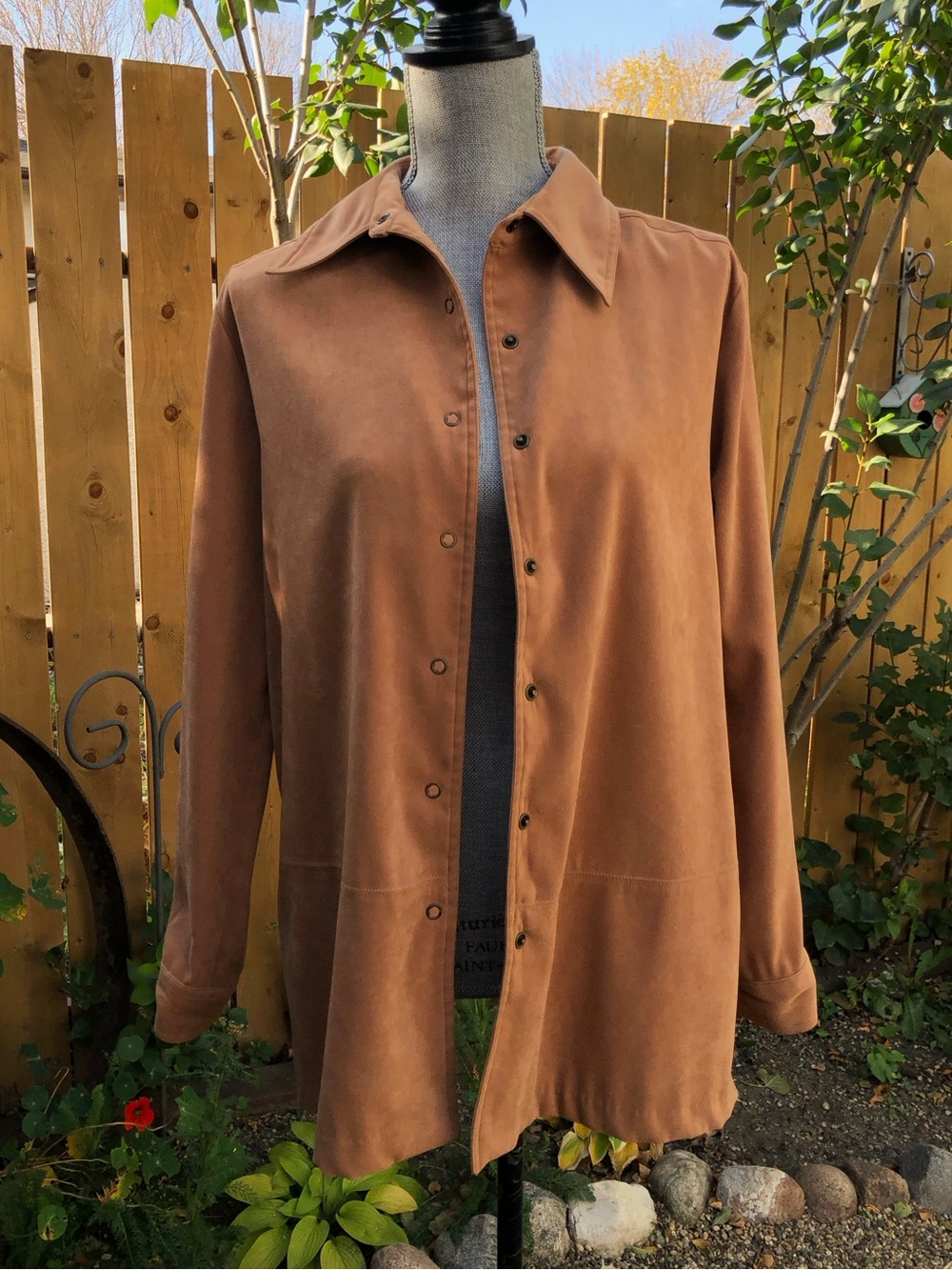 90s Y2K Jessica Sport Faux Suede Snap-Up Jacket